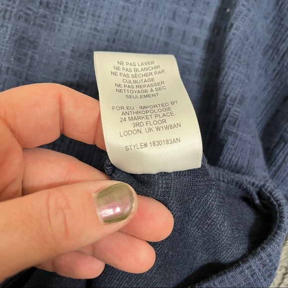 Anthropologie Current Air blue textured blouse - Picture 7 of 9